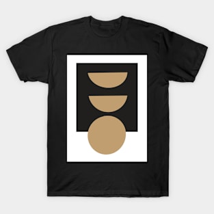 Black and white brown minimalist abstract poster decoration T-Shirt